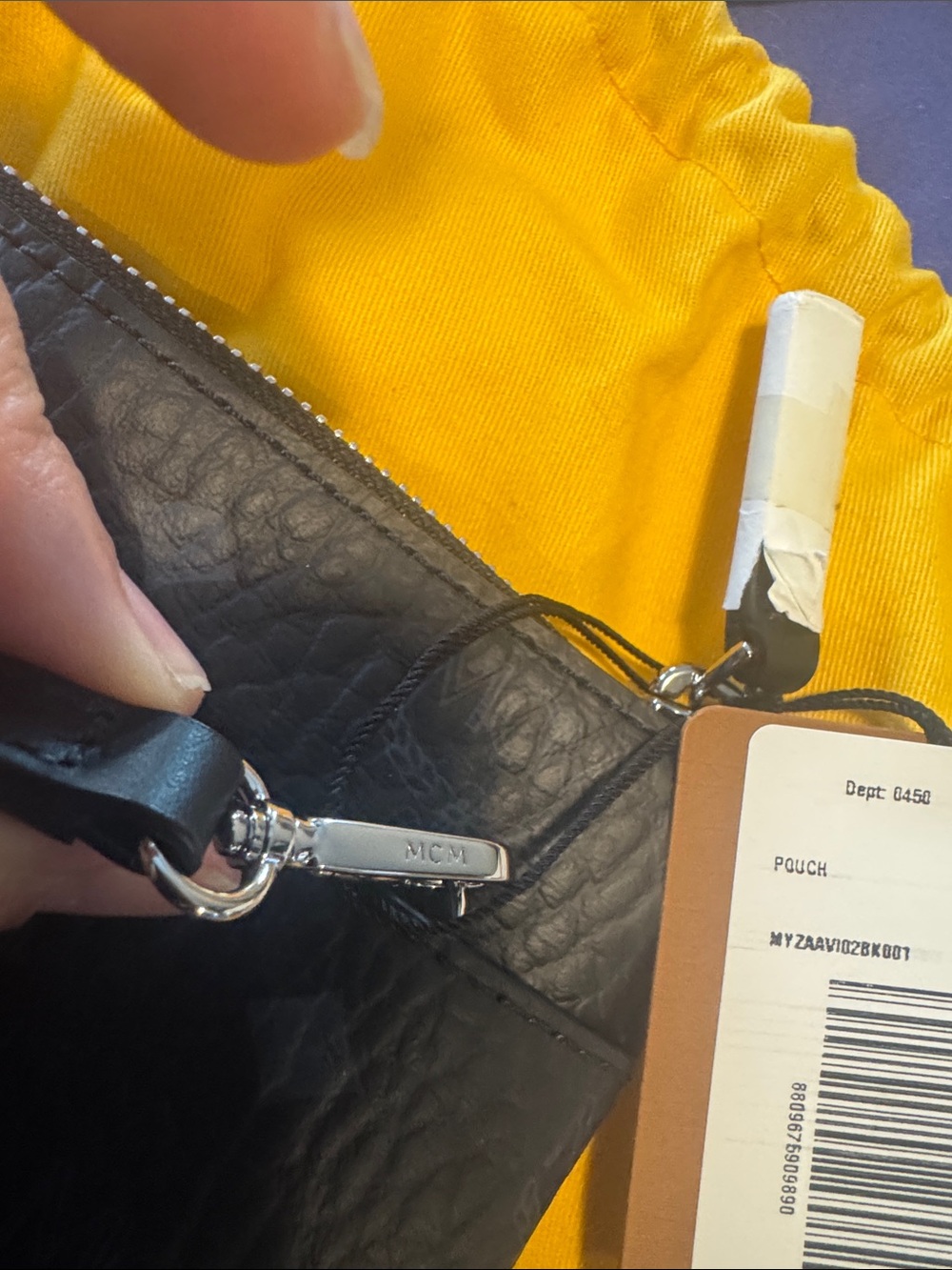 MCM Black Monogram Pebbled Leather Crossbody Pouch - Picture 3 of 4